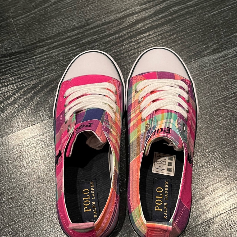 Polo Ralph Lauren Harbour Low pink Shoes Sneakers new GS Youth Girls Size 3 - Picture 9 of 13